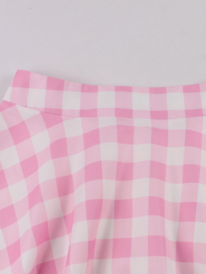 Barbie Pink Gingham Szoknya Kockás Lábszárközépig Érő Női Alsó - Rózsaszín