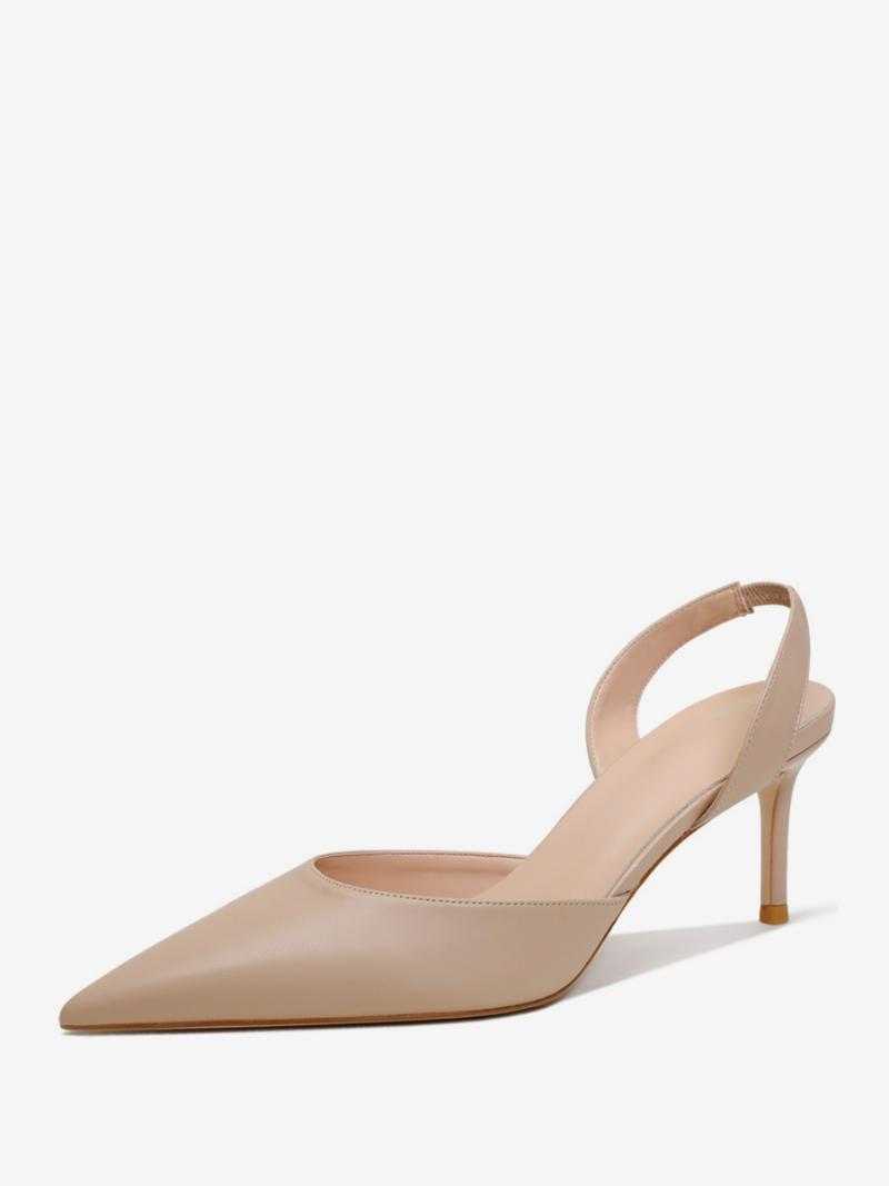 Női Fekete Sarkú Hegyes Orrú Tűsarkú Slingback Szivattyúk - Sárga / Piros