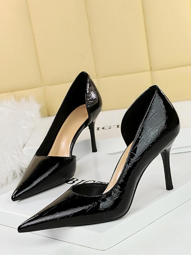 Női Heels Chic Pumps Hegyes Orrú Tűsarkú Patent Pu Felsőrész