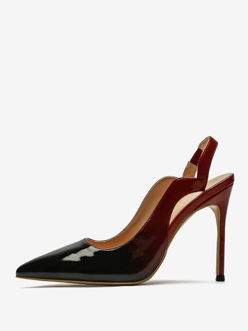 Női Magassarkú Nagy Méretű Hegyes Orrú Slingback Pumpák