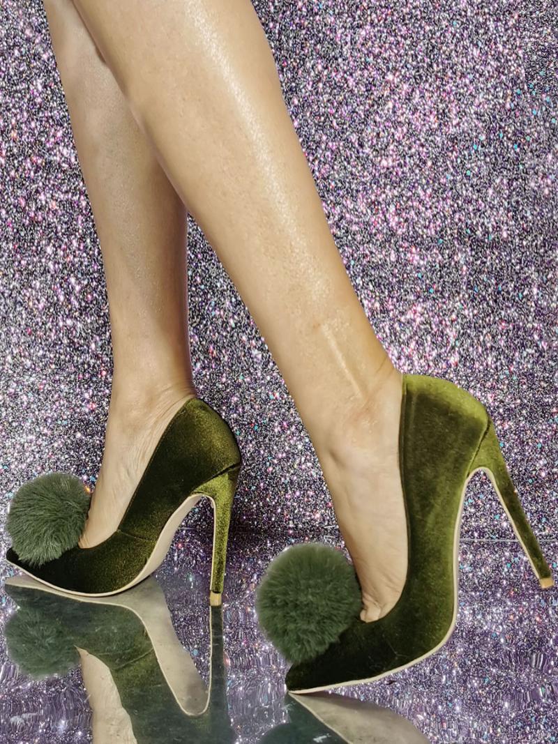 Női Sarkú Hegyes Orrú Szivattyúk Stiletto Heel Micro Suede Felsőrész