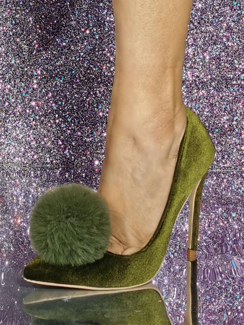 Női Sarkú Hegyes Orrú Szivattyúk Stiletto Heel Micro Suede Felsőrész - Hunter Green