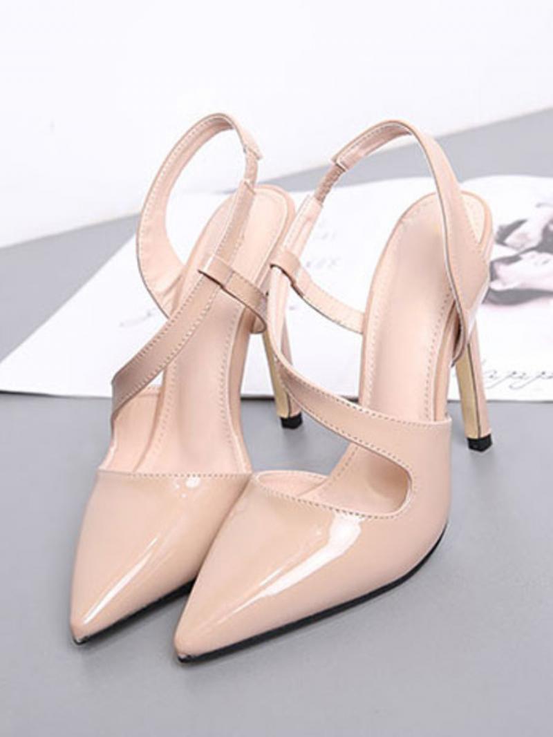 Női Slingback Heels Hegyes Orrú Stiletto High Prom Sarokpumpák Nude Színben - Sárga / Piros