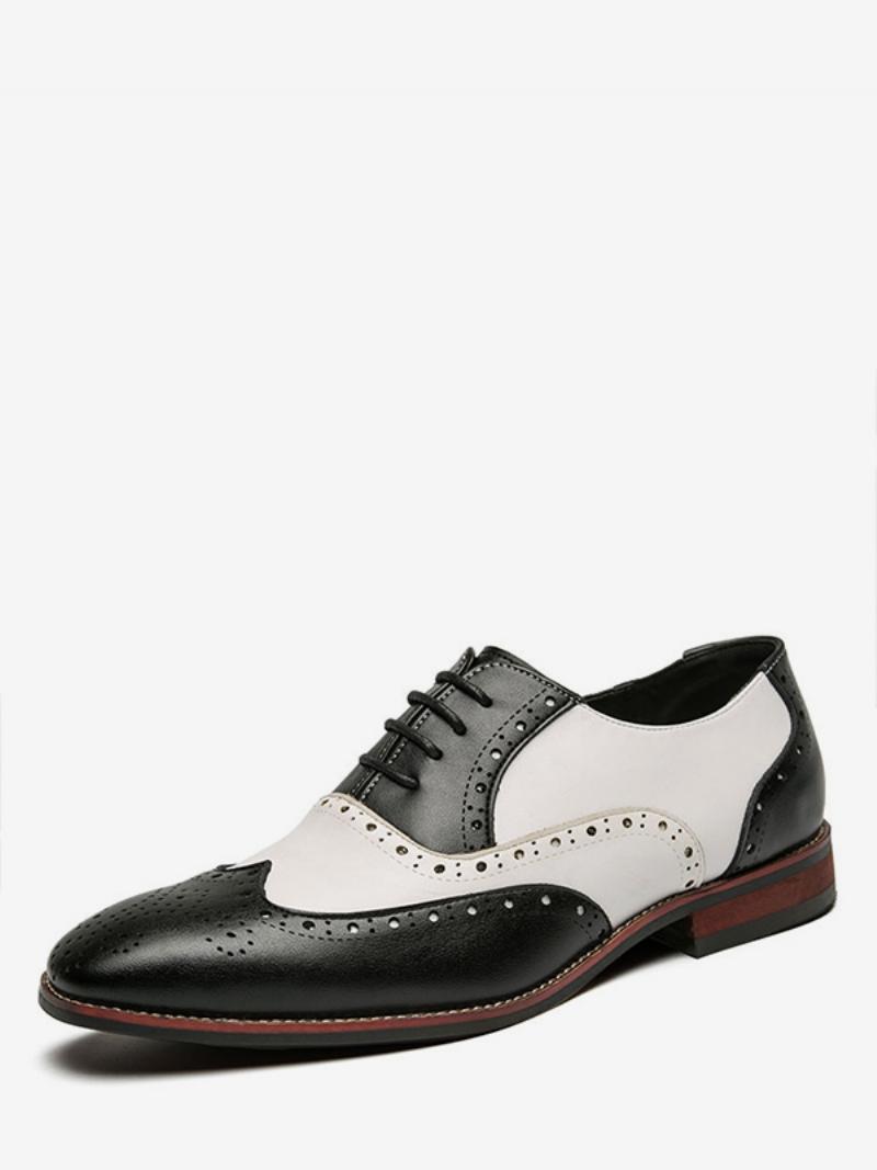 Oxfords Férfi Cipők Modern Kerek Orrszíj Állítható Pu Bőr Szárnyvégek Brogues