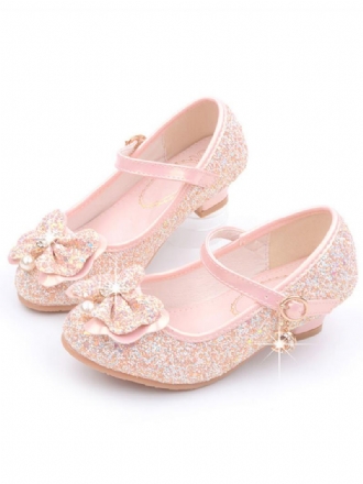 Flower Girl Cipők Glitter Virág Mary Jane Flats