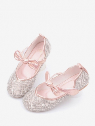 Flower Girl Cipők Strasszos Bowknot Flats