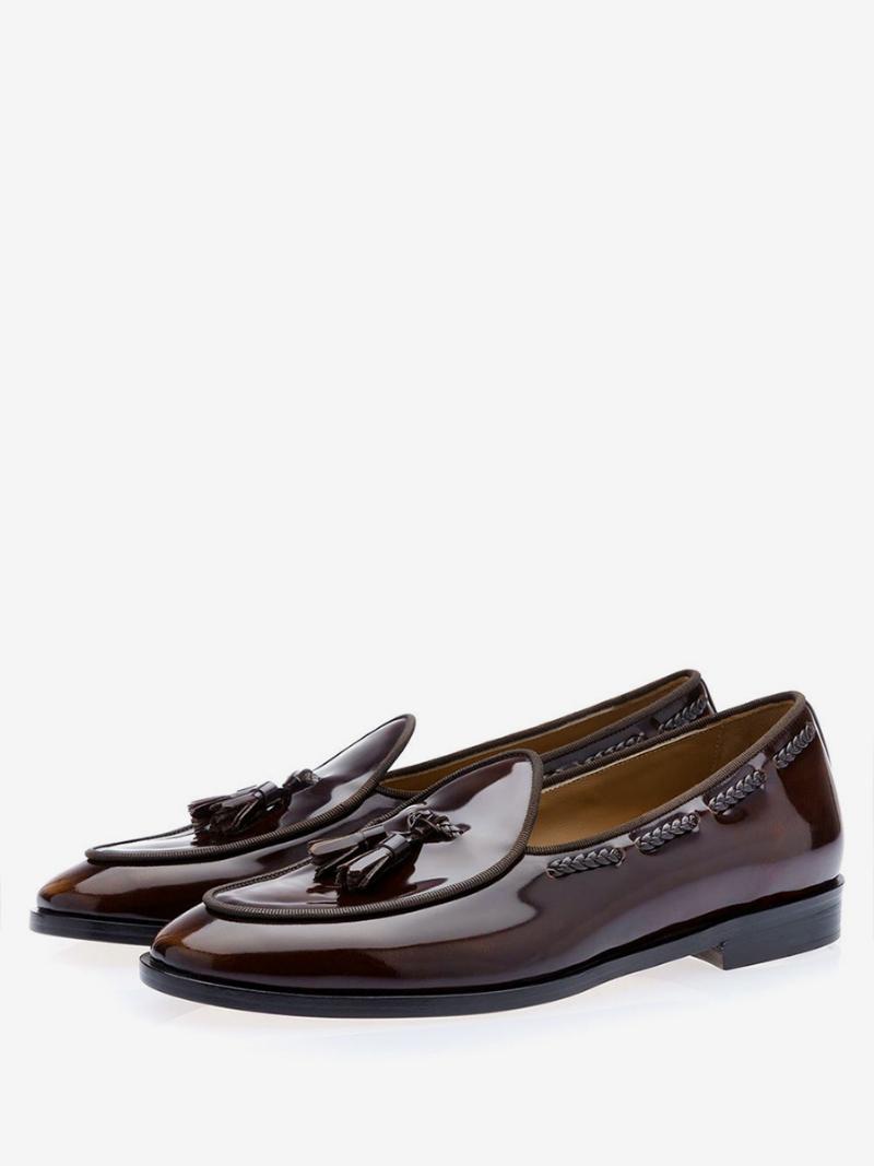 Férfi Bojt Loafer Prom Party Esküvői Cipők Slip On