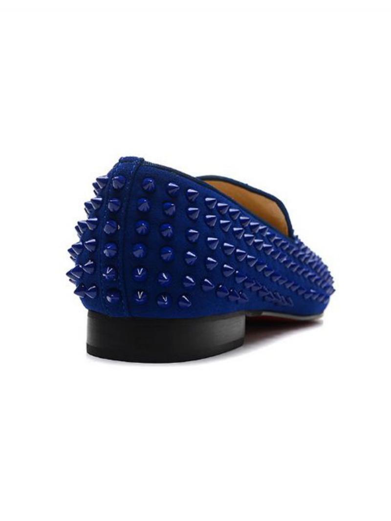 Férfi Bule Spike Loafers Bálparti Esküvői Cipő - Kék