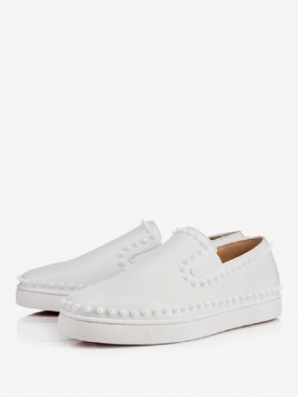 Férfi Fehér Szegecsek Slip-on Causal Loafers Sneakers