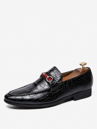 Férfi Loafer Báli Esküvői Cipők Black Lizard Print Slip-on