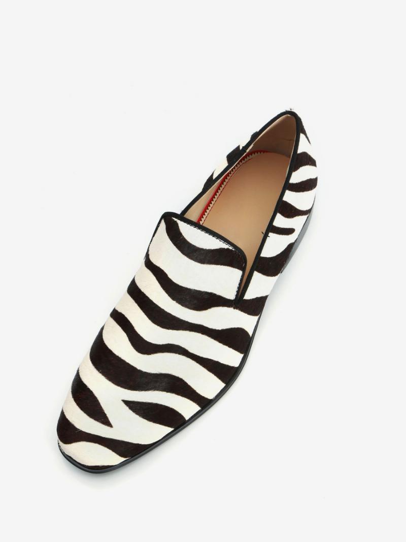 Férfi Loafer Báli Esküvői Cipők Zebra Mintás Kerek Orrcsúcs Alkalmi Cipő