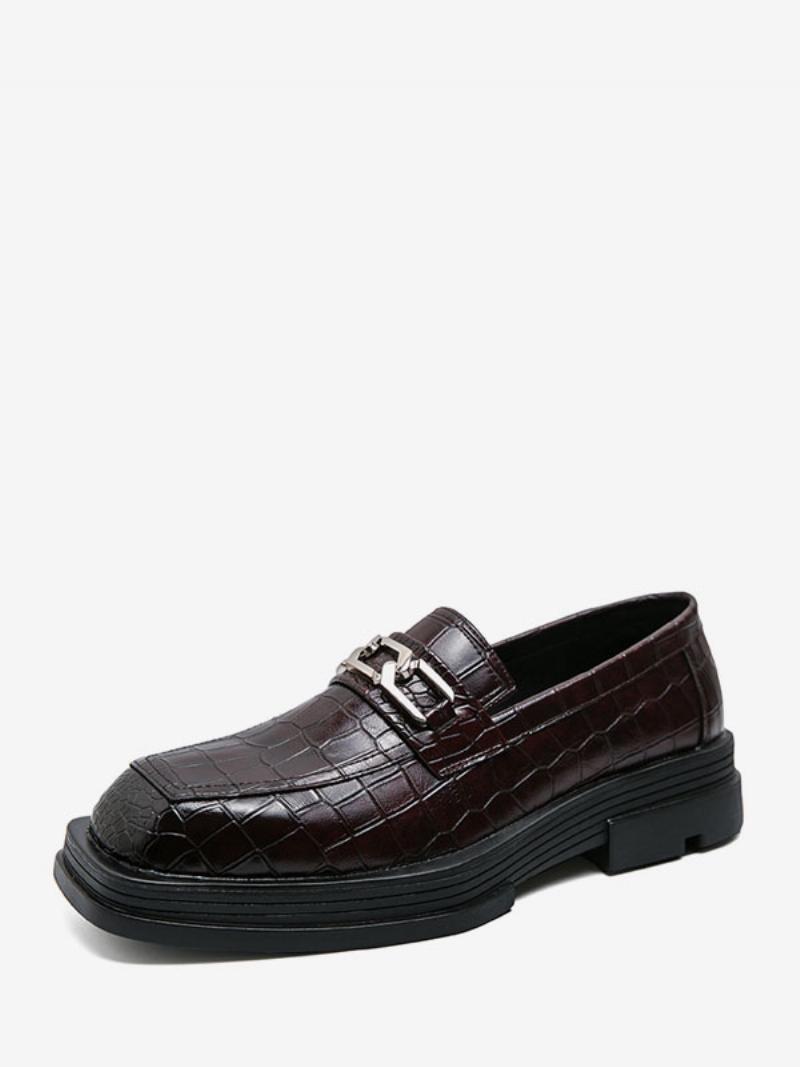 Férfi Loafer Cipők Pu Bőr Fém Részletek Slip-on - Kávé Barna