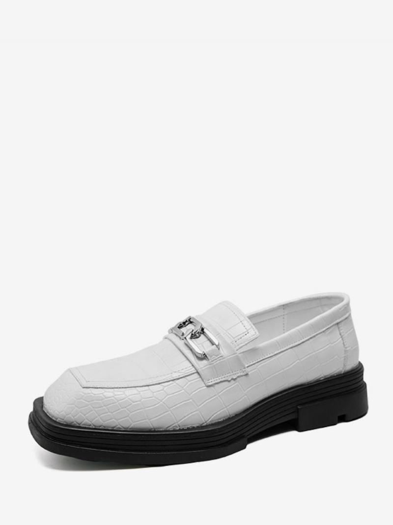 Férfi Loafer Cipők Pu Bőr Fém Részletek Slip-on - Fehér