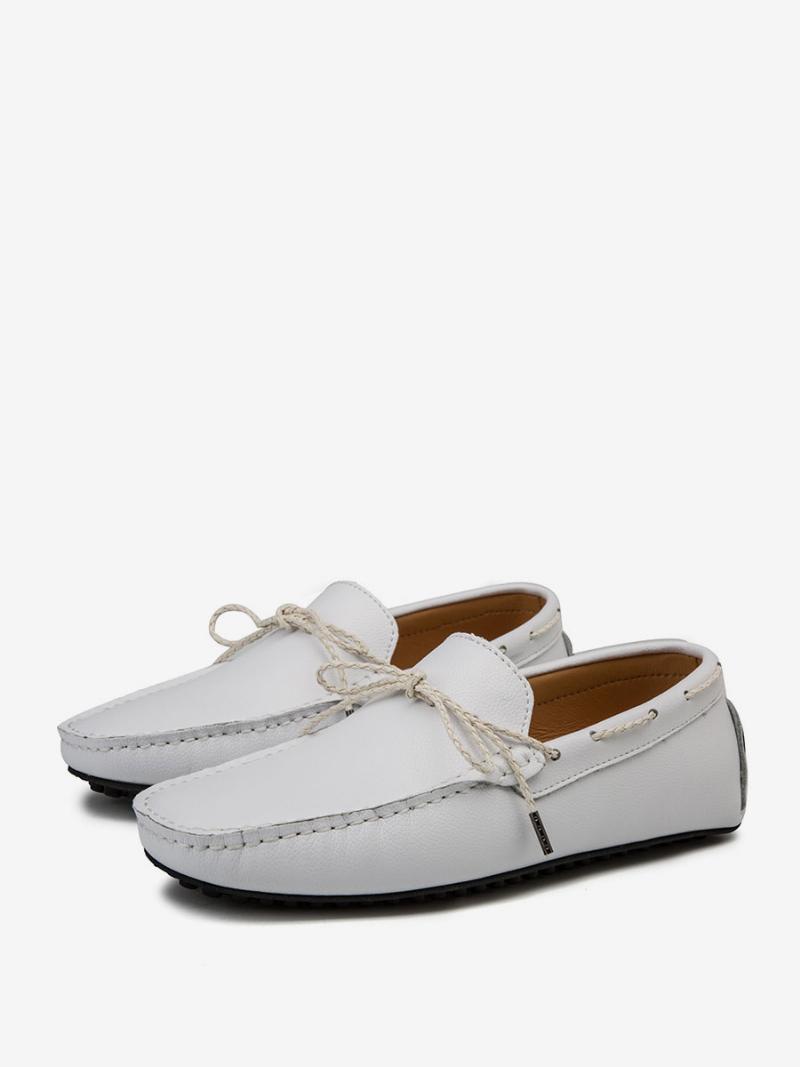 Férfi Loafer Cipők Slip-on Kerek Orrú Pu Bőr - Bézs