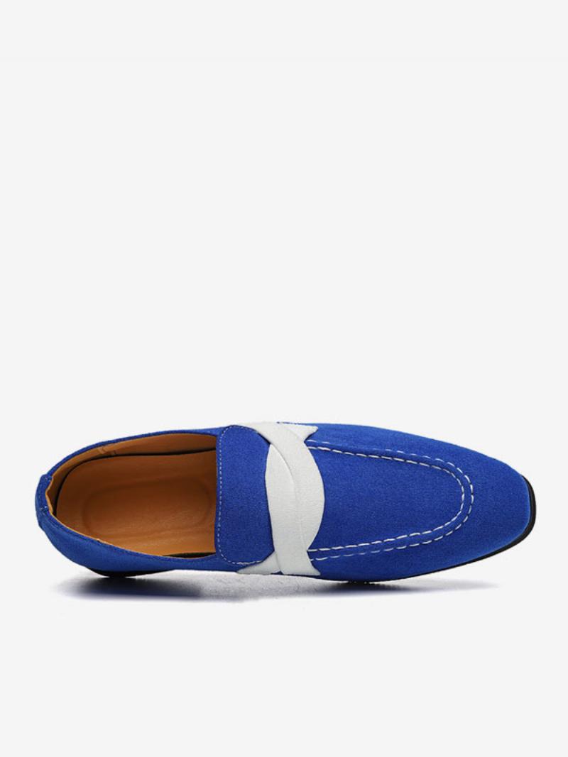 Férfi Loafer Cipők Slip-on Monk Pántos Színes Blokk Kerek Orrú Pu Bőr Báli Bulicipők - Kék