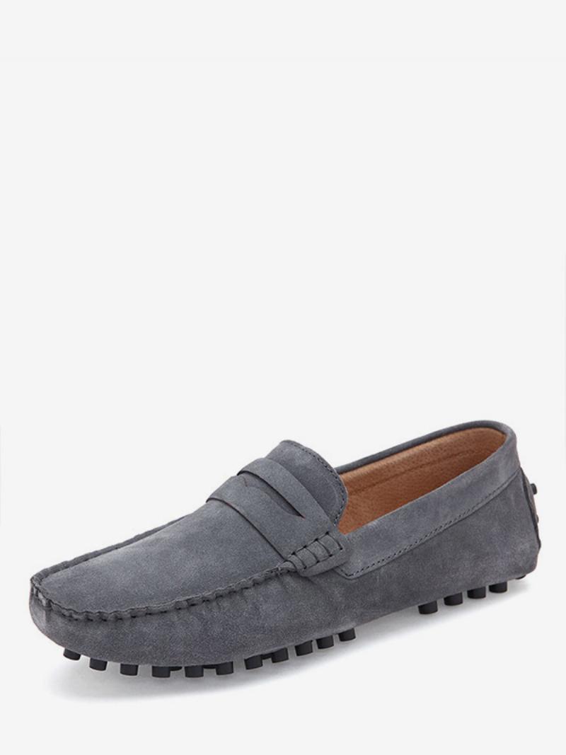 Férfi Loafer Cipők Slip-on Szerzetes Szíj Kerek Orrú Velúrbőr