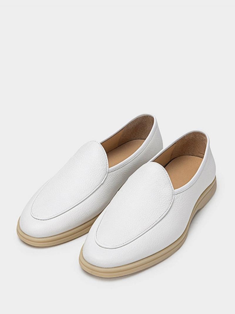 Férfi Loafer Slip-on Kerek Orrú Marhabőr Cipő