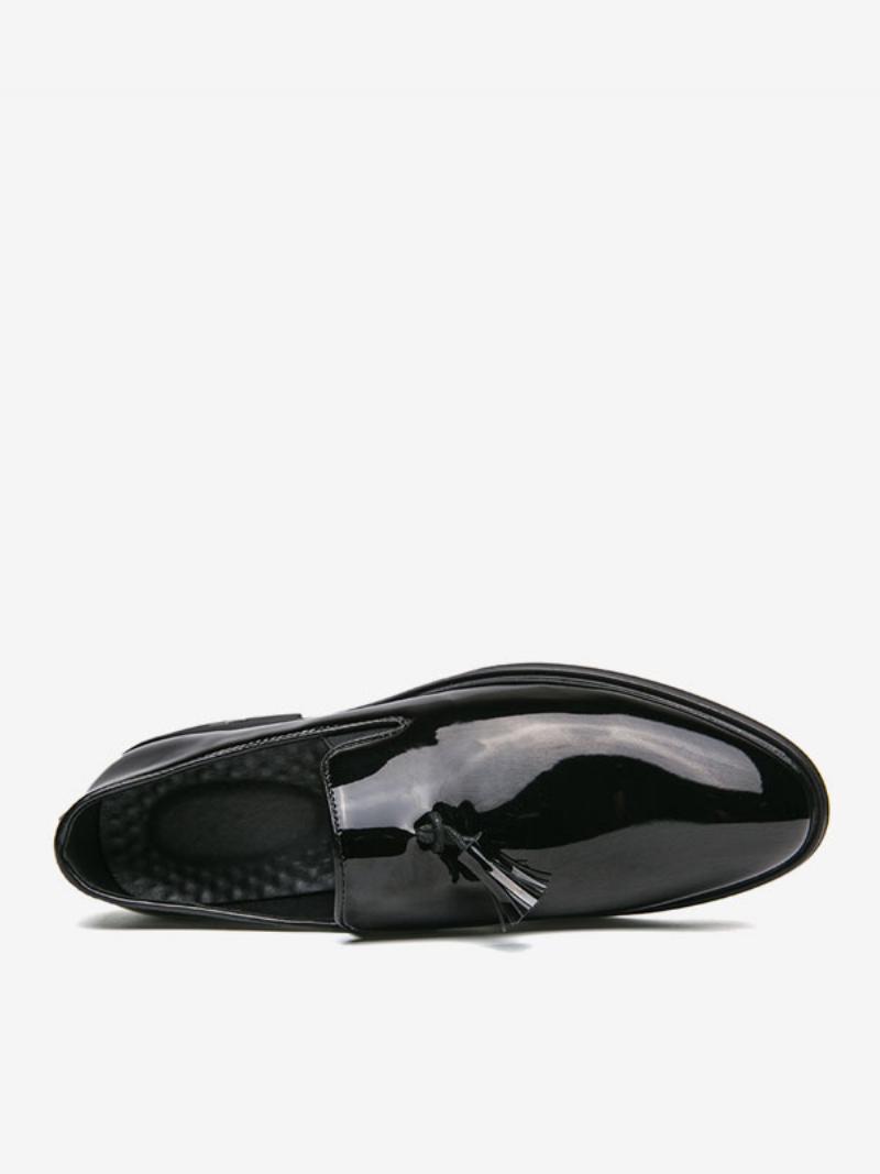 Loafer Cipők Férfi Lakkbőr Slip-on Báli Bulicipők - Fekete