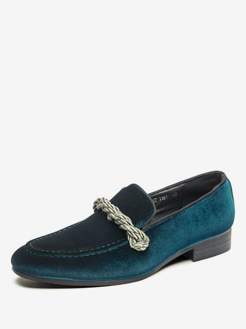 Loafer Férfi Cipők Slip-on Monk Strap Kerek Orrú - Zöld