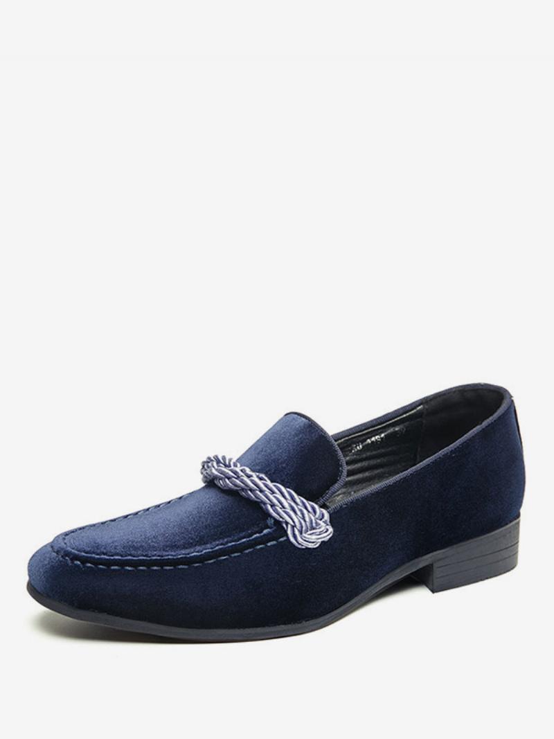 Loafer Férfi Cipők Slip-on Monk Strap Kerek Orrú - Kék