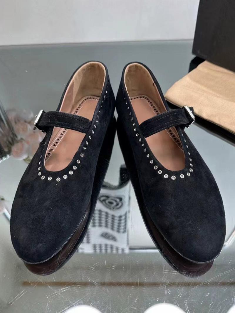 Női Balerina Lapos Ezüst Kerek Orrú Mary Jane Flats Cipő - Fekete