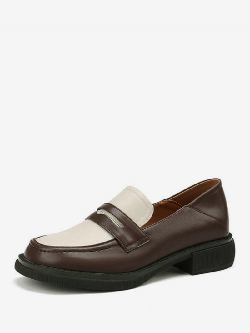 Női Penny Loafers Kerek Orrú Lapos Cipő