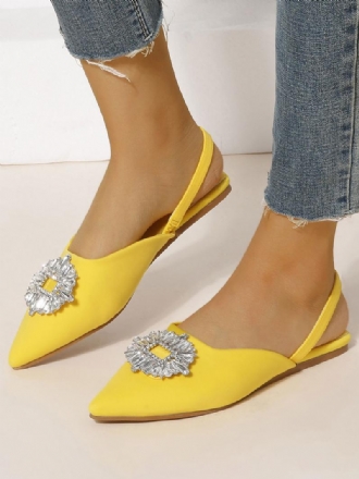 Női Strasszok Hegyes Orrú Slingback Laposok