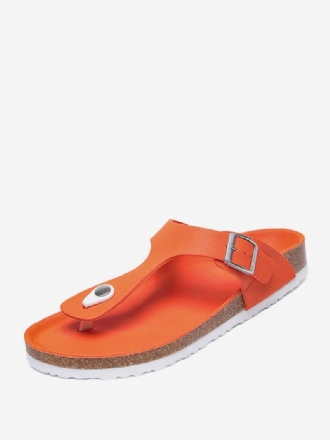 Férfi Szandálok Slip-on Color Block Pu Bőr Hasított Talp