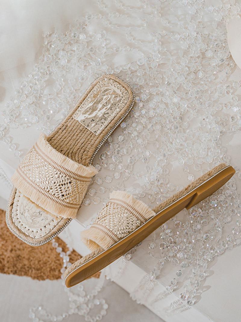 Boho Slide Sandals Női Elegáns Fringe Open Orr Szandálpapucs