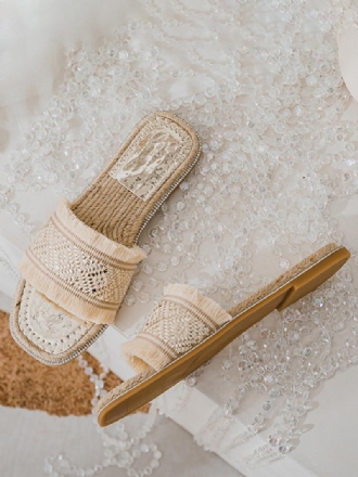 Boho Slide Sandals Női Elegáns Fringe Open Orr Szandálpapucs