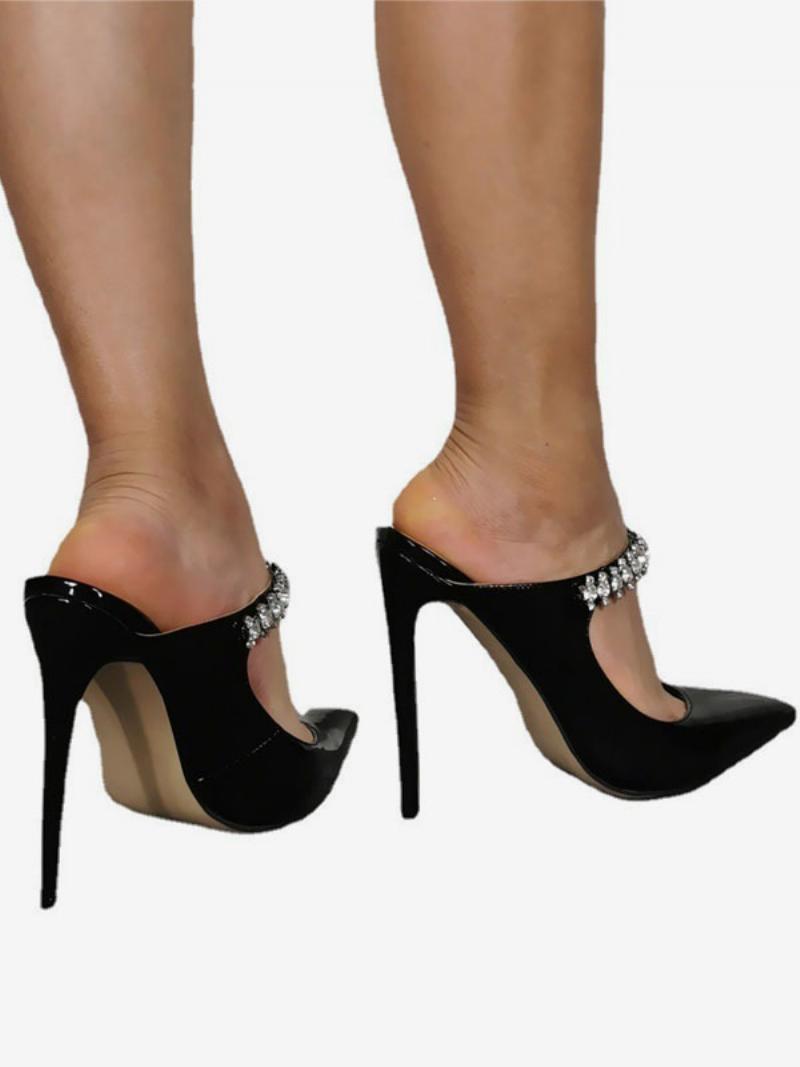 Női Magassarkú Nagy Méretű Pumpák Stiletto Heel Patent Pu Felsőrész - Fekete