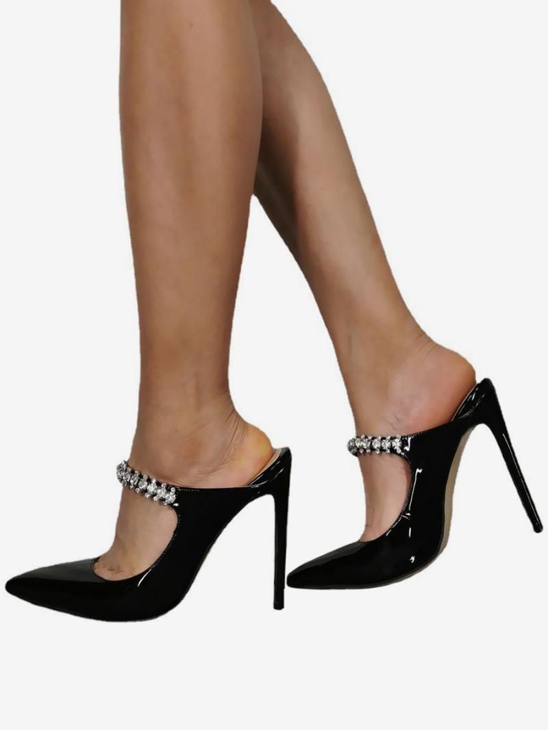 Női Magassarkú Nagy Méretű Pumpák Stiletto Heel Patent Pu Felsőrész - Fekete