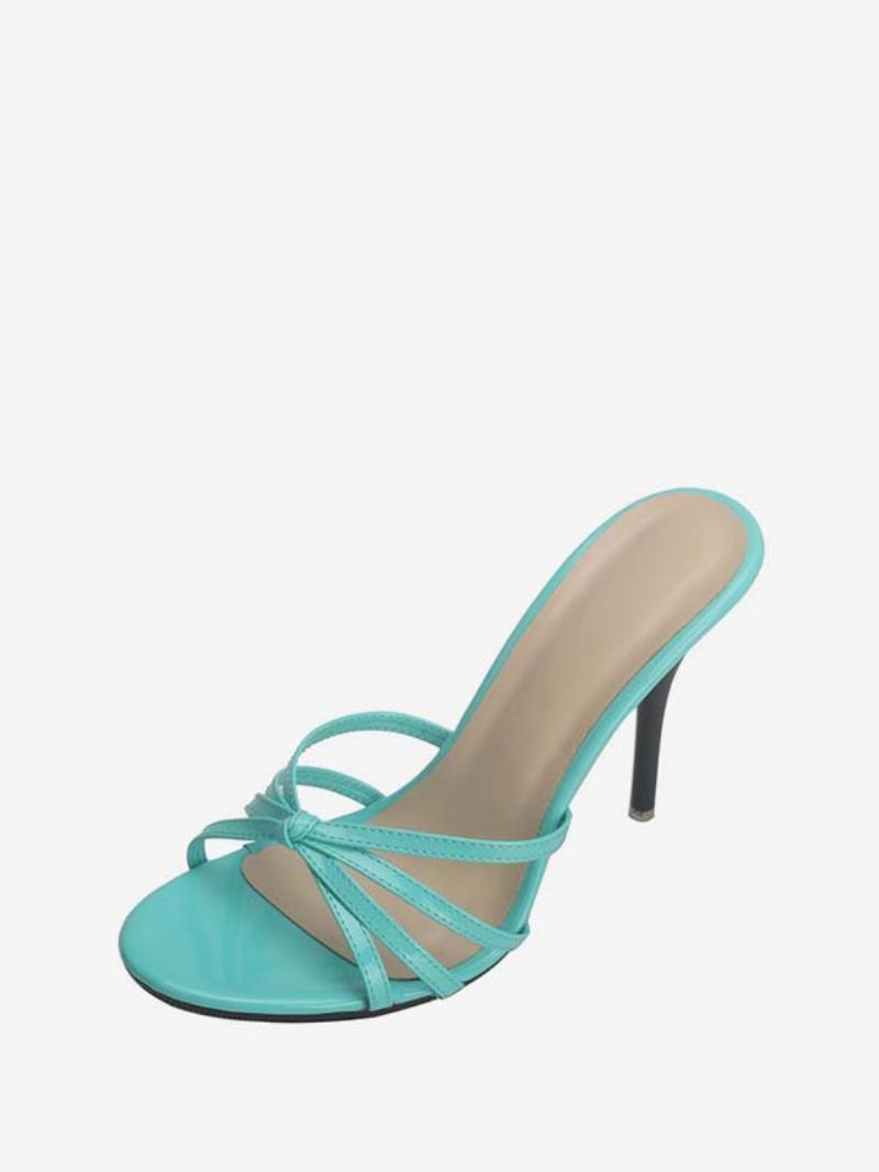 Női Sarkú Öszvérek Slip On Stiletto Heel Szandálok - Menta Zöld