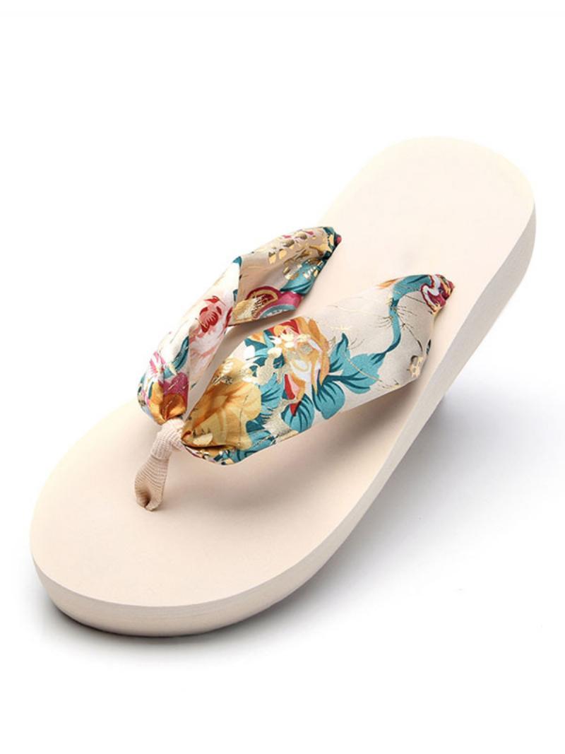 Női Slide Szandál Bohemian Pvc Felső Nyitott Orrú Wedge Heel Papucs