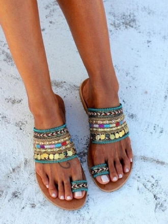 Női Strandszandál Boho Toe Loop Sandal Slides