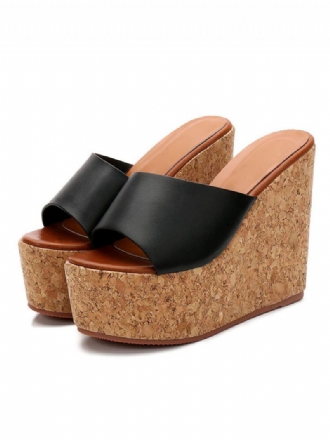 Női Cork Wedge Mule Sarkú Cipő