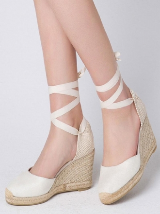 Női Wedge Heels Fűzős Hegyes Orrú Terry Wedges