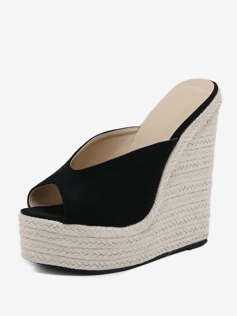 Női Wedge Heels Outdoor Micro Suede Felső Peep Toe Szandál