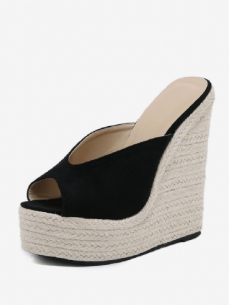 Női Wedge Heels Outdoor Micro Suede Felső Peep Toe Szandál