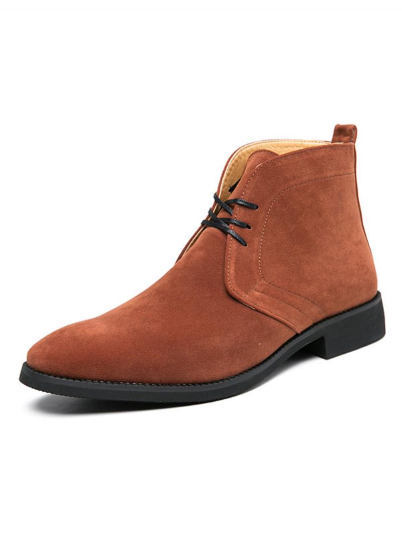 Férfi Lace Up Desert Boka Műbőr Chukka Csizma