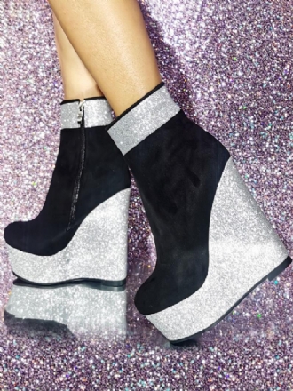 Női Kerek Orrú Wedge Heel Cipók