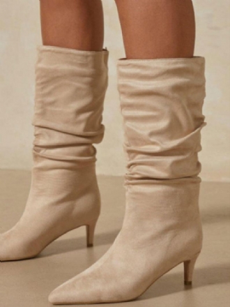 Női Slouchy Kitten Heel Lábszárközép Csizma