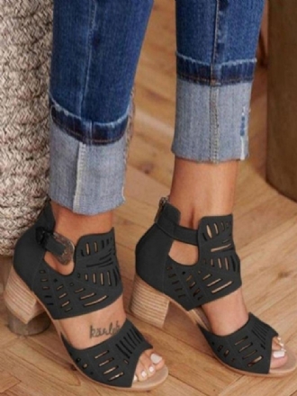 Női Sarkú Szandál Nyitott Orrú Chunky Heel Terry