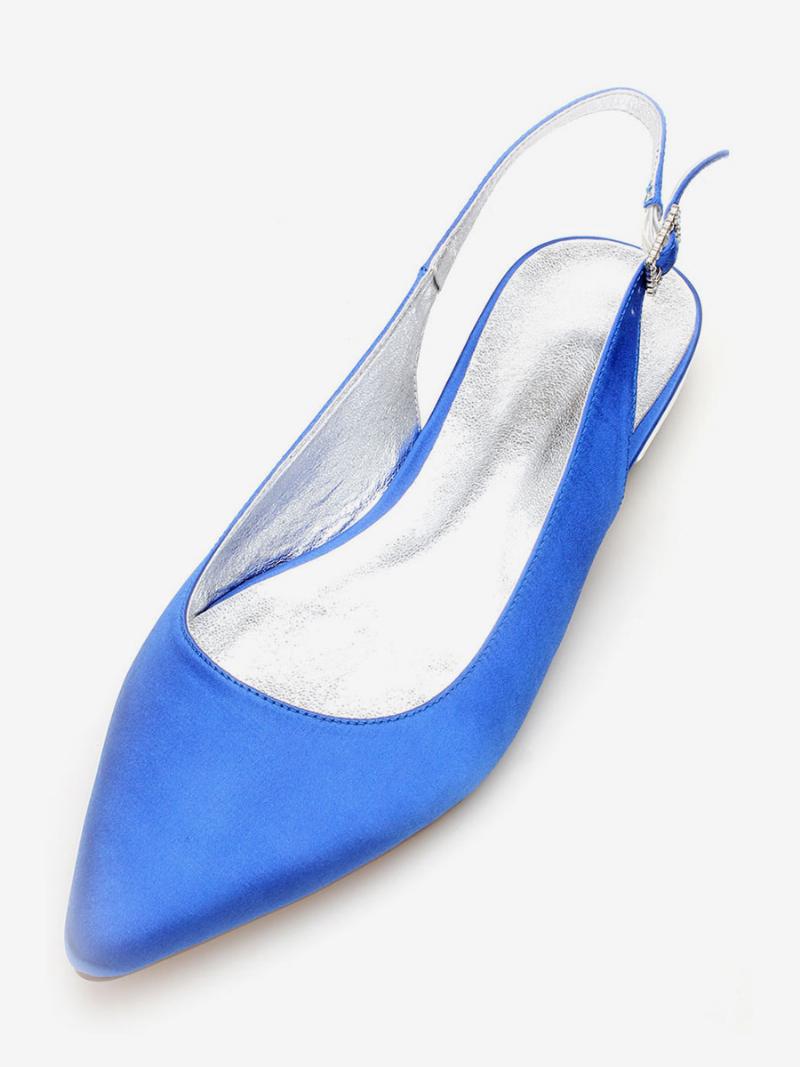 Lapos Slingback Női Esküvői Cipő - Kék