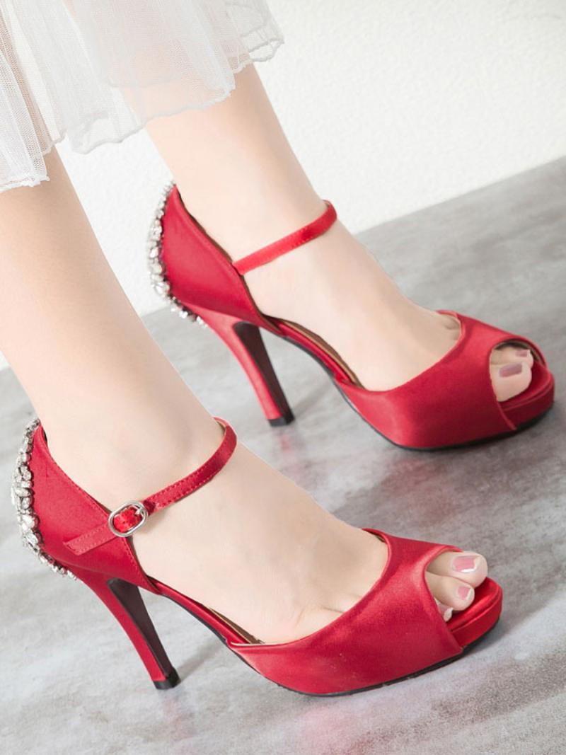 Női Esküvői Cipők Platform Mary Jane Heels - Piros