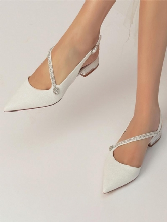 Női Strasszpántos Slingback Menyasszonyi Lakások