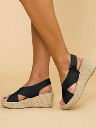 Női Wedge Heels Street Wear Műbőr Nyitott Orrú Boho Esküvői Szandál