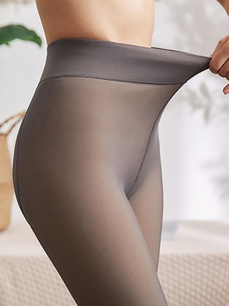 Női Karcsúsító Leggings Kényelmes 320 G-os Harisnya Téli Meleg - Szürke