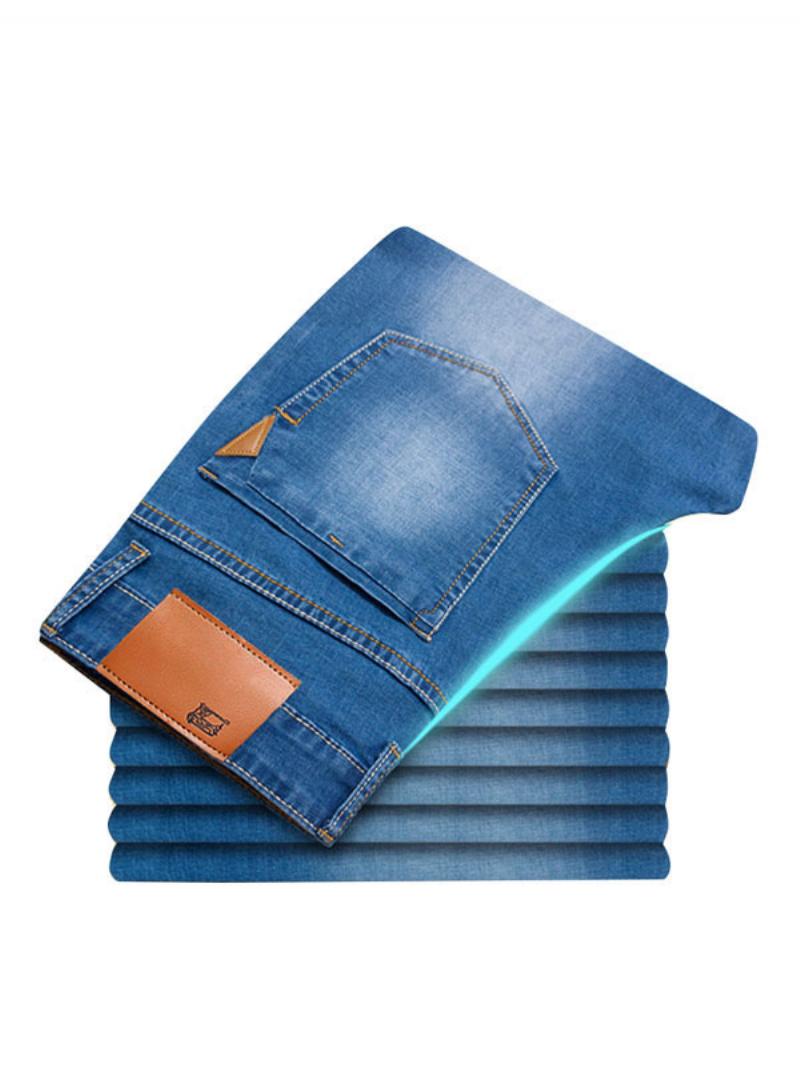 Férfi Jeans Elegáns Distressed Antik Design Skinny Light Sky Blue Farmer Nadrág - Világos Égkék